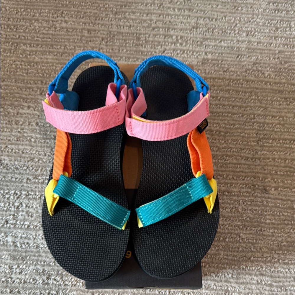 Teva Multicolor Pink Blue Orange Yellow Strappy Sandals